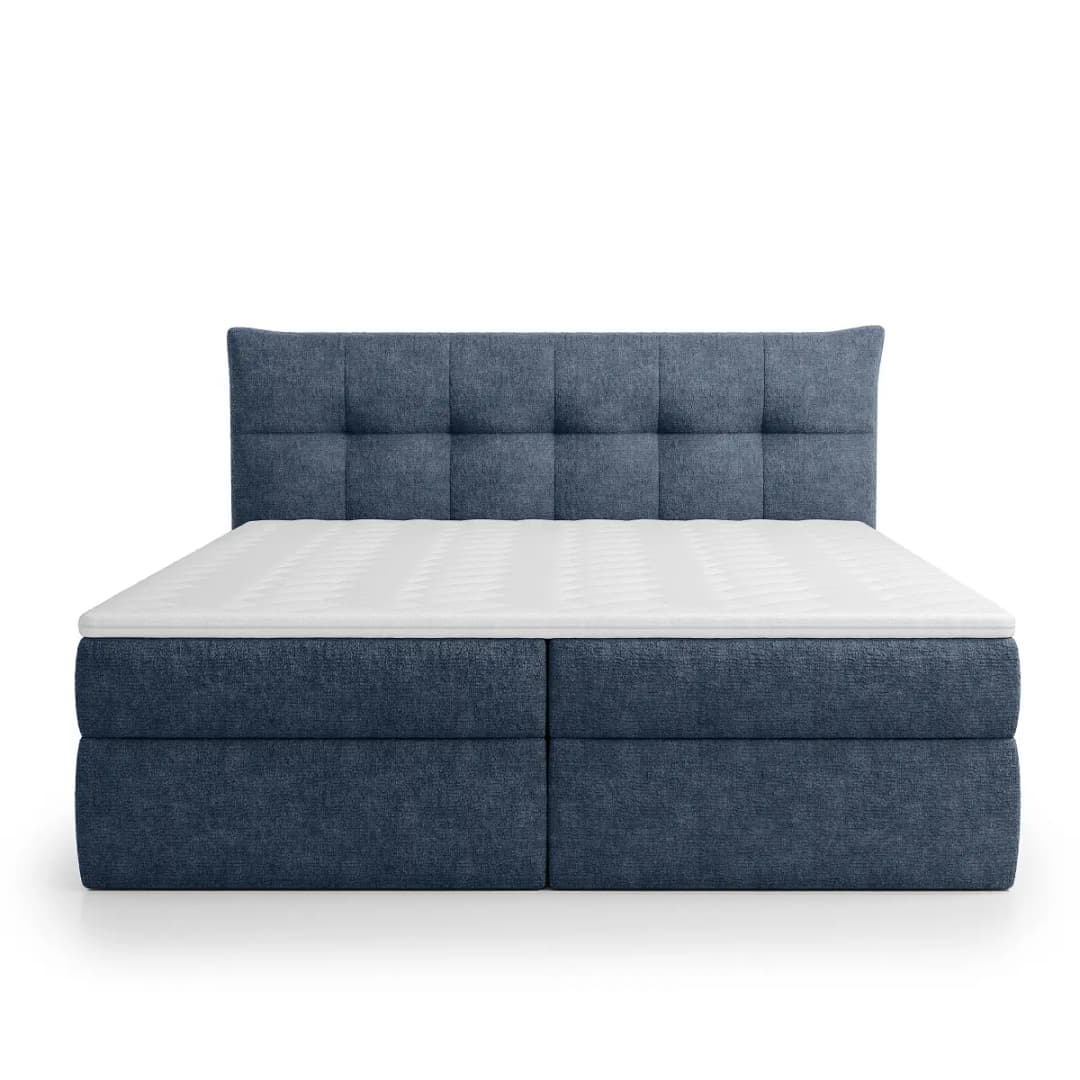 Boxspringbett Primes 140 x 200cm Chenille Pelagia Blau | Blau
