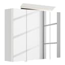 Spiegelschrank Acrylglaslampe 80cm Weiß/Hochglanz Weiß | Weiß
