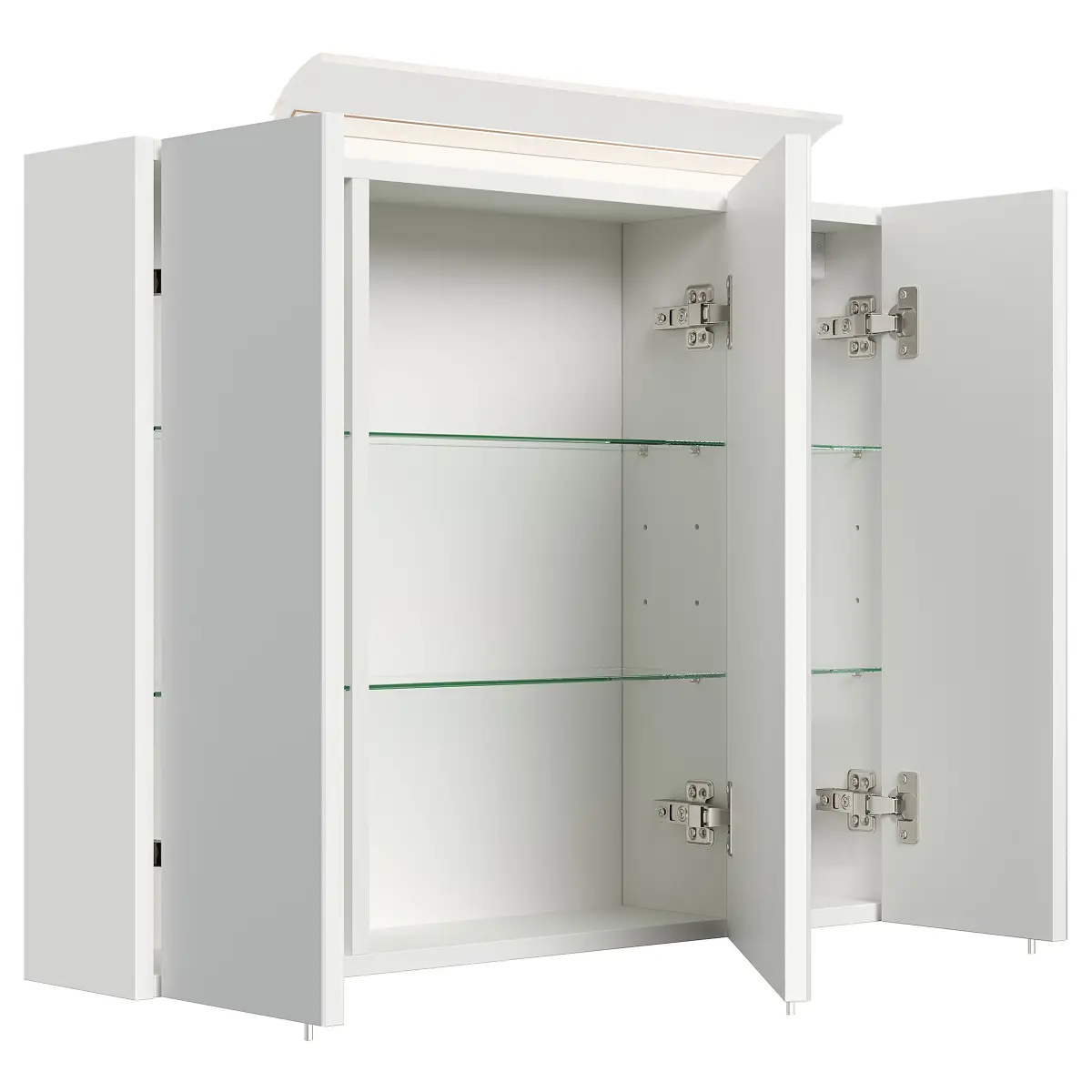 Spiegelschrank Acrylglaslampe 80cm Weiß/Hochglanz Weiß | Weiß