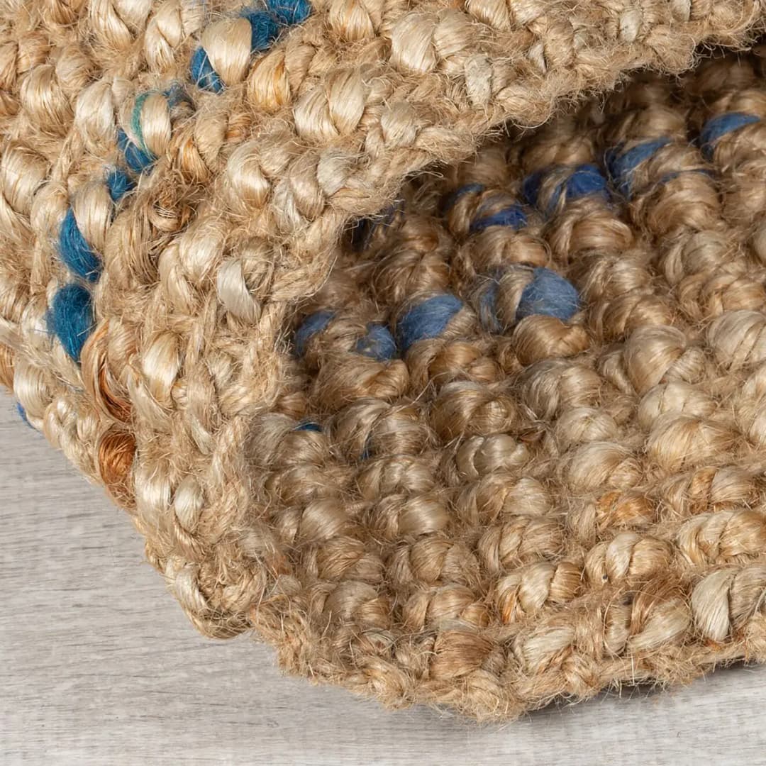 Juteteppich Bouclé | Blau