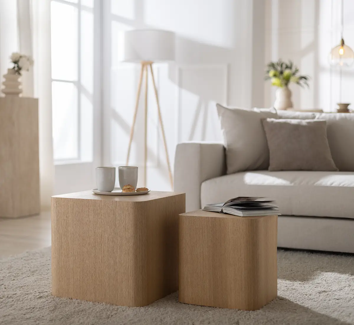 Beistelltisch Square 2er-Set | Braun