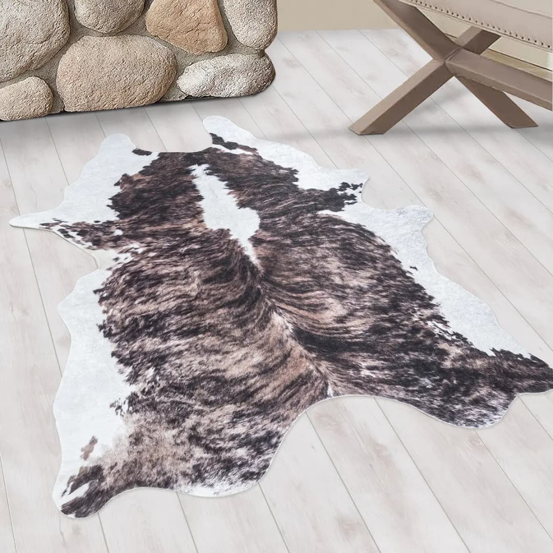 Fellteppich Etosha Typ C Braun 100 x 135cm Polyester | Braun
