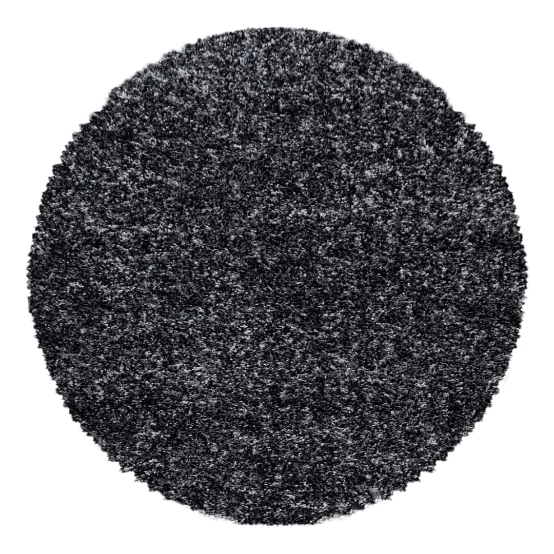 Ayyildiz Hochflorteppich Enjoy rund Ø 80cm Schwarz/Anthrazit | Schwarz