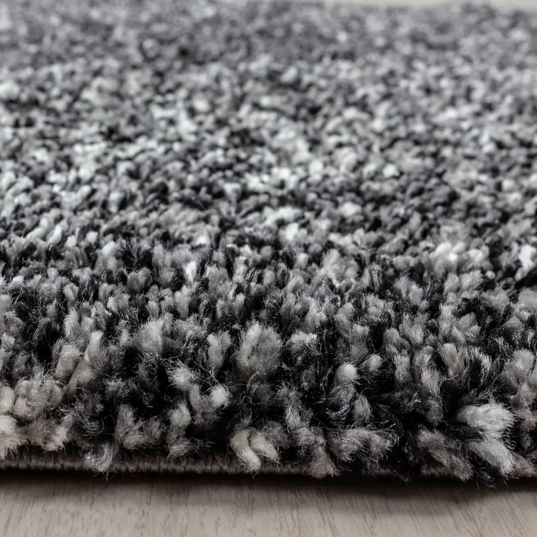 Ayyildiz Hochflorteppich Enjoy rund Ø 80cm Schwarz/Anthrazit | Schwarz