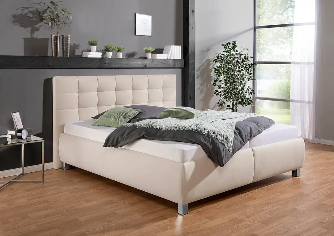 loftscape Polsterbett Caronia mit Matratze 200 x 200cm Webstoff Ramse