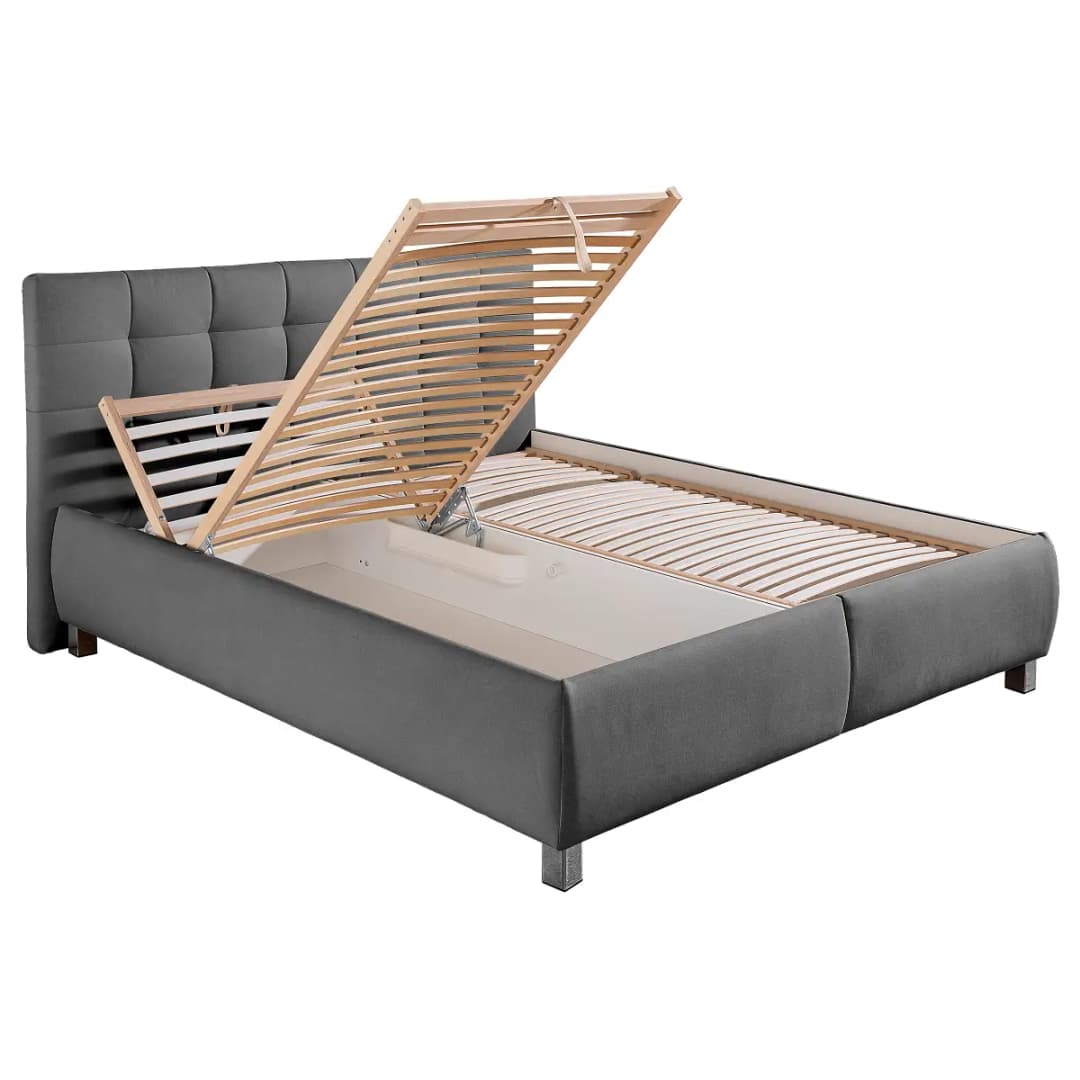 Loftscape Polsterbett Caronia mit Matratze 160 x 200cm | Grau