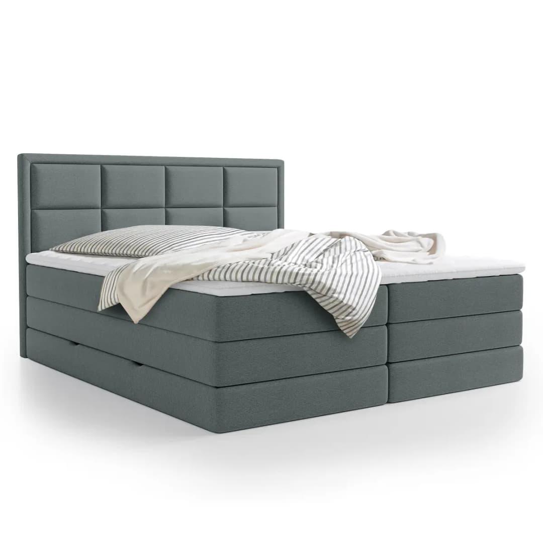 Fredriks Boxspringbett Maynes 180 x 200cm Webstoff Pria Blau | Blau