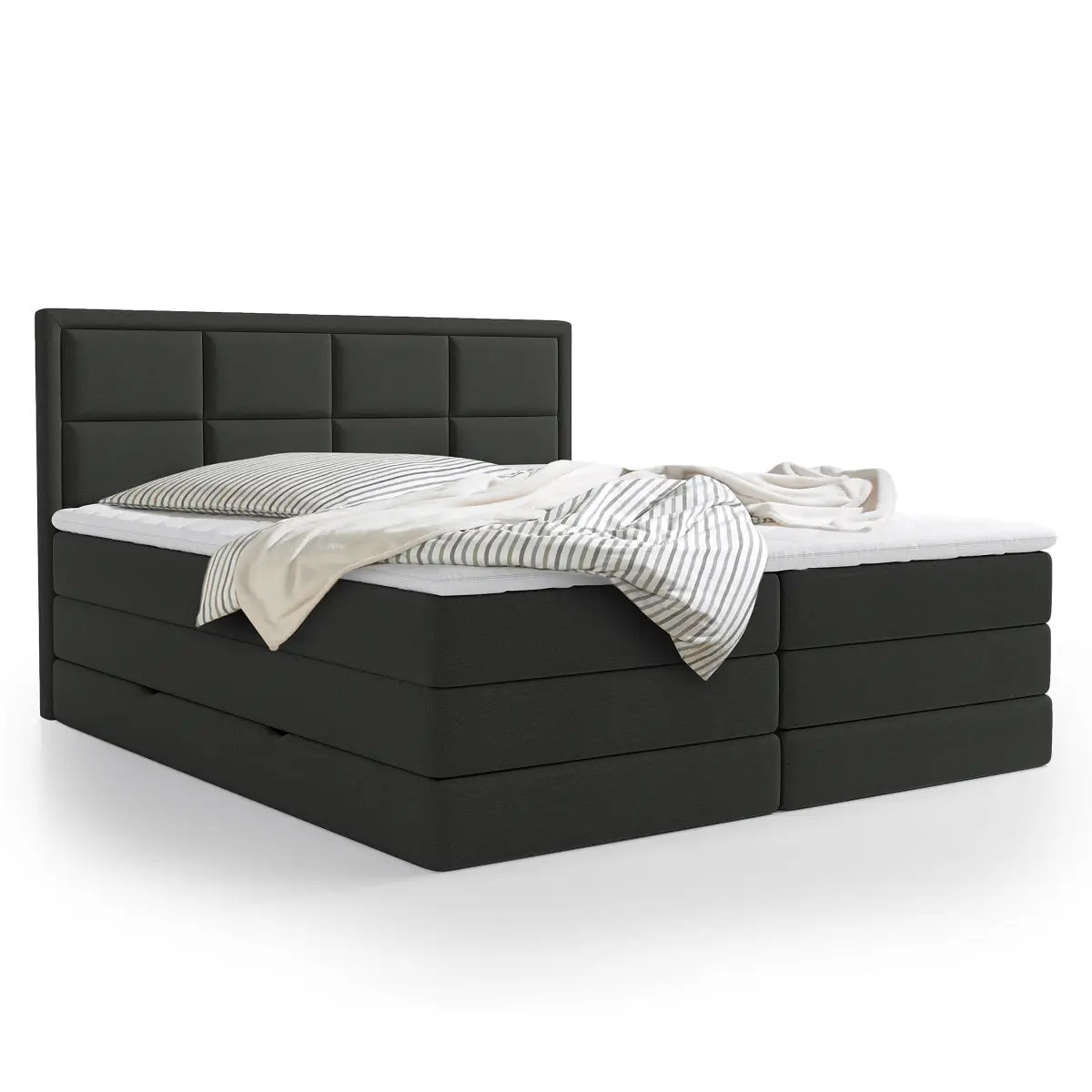 Fredriks Boxspringbett Maynes 180 x 200cm Webstoff Pria Grau | Grau