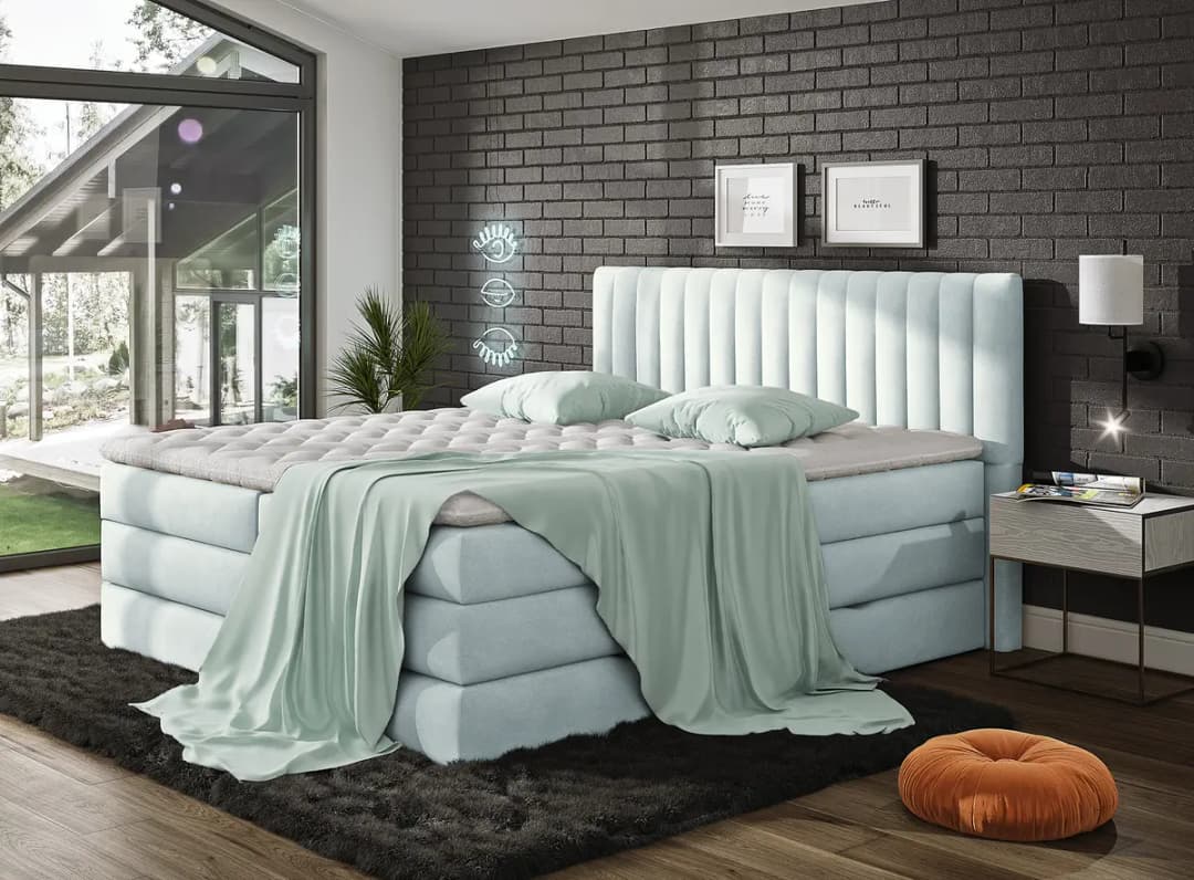 Boxspringbett Alcaro | Blau