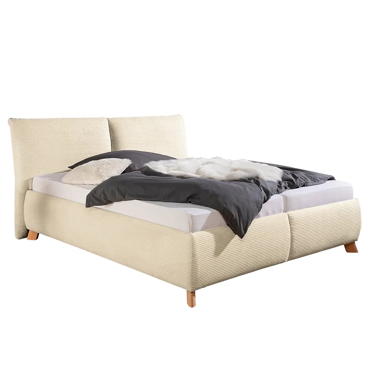 Norrwood Polsterbett Vaddas mit Matratze | Beige