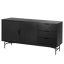 Sideboard 2 Türen 160 x 75 x 40cm Schwarz/Eiche Schwarz | Braun