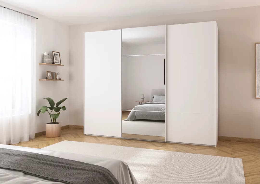 Schwebetürenschrank Covalo | Weiß