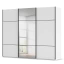 Schwebetürenschrank Covalo 242cm Weiß/Alpinweiß Schwarz mit
