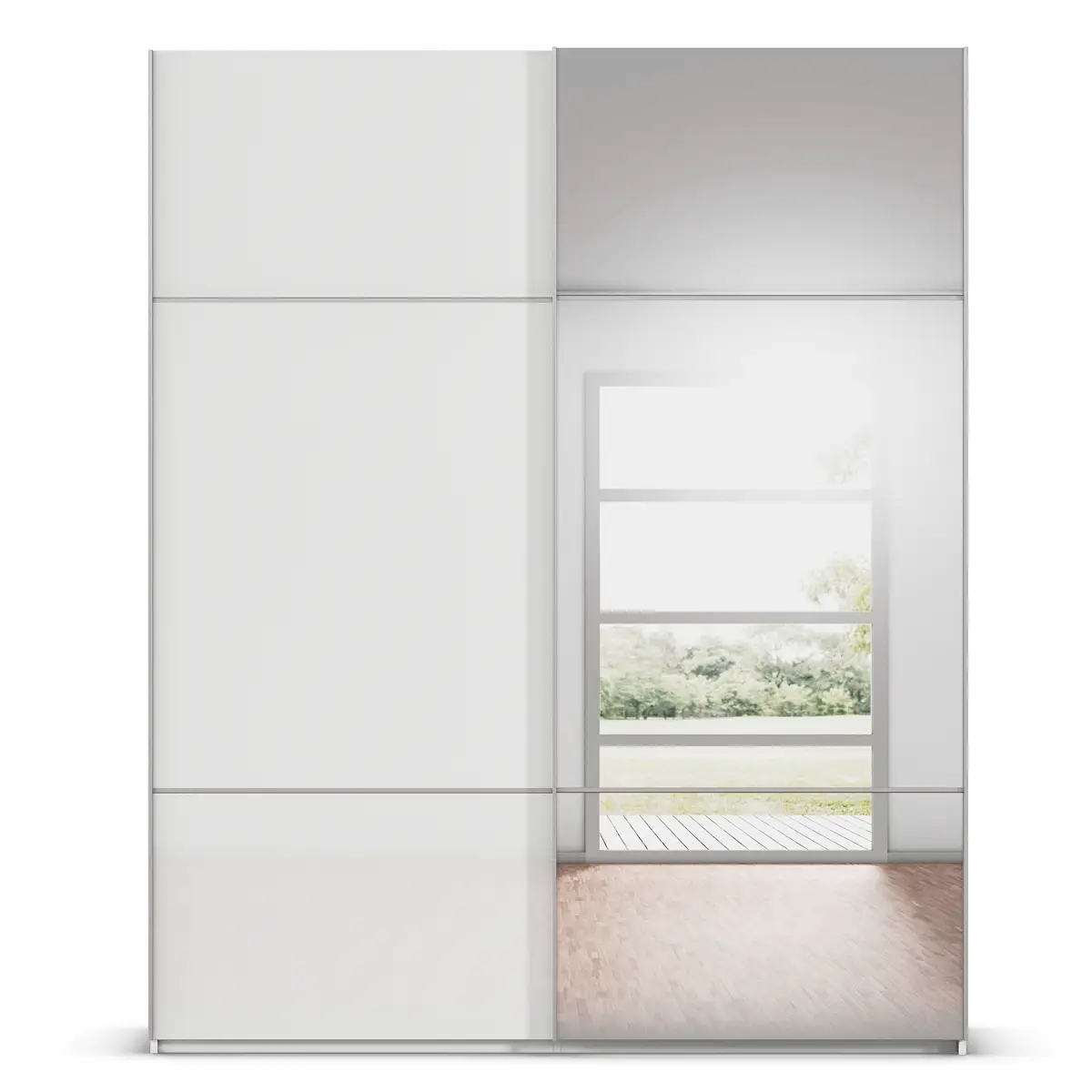 Schwebetürenschrank Covalo | Weiß