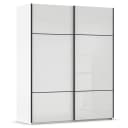 rauch Orange Schwebetürenschrank Covalo mit Glasfront 162cm Weiß/Weiß