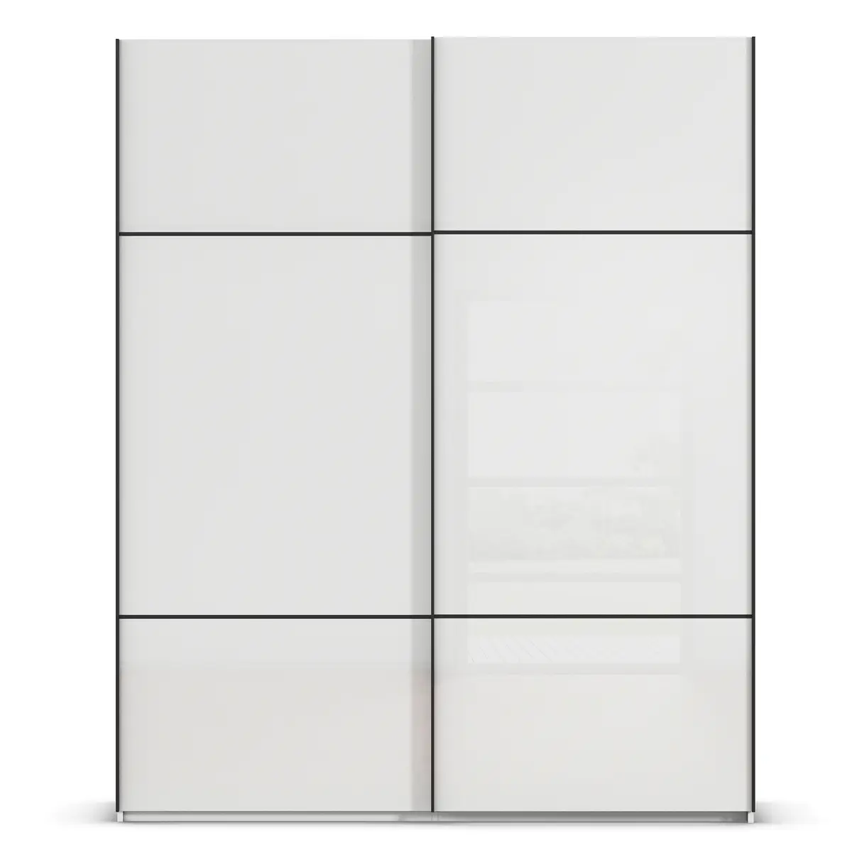 rauch Orange Schwebetürenschrank Covalo mit Glasfront 162cm Weiß/Weiß