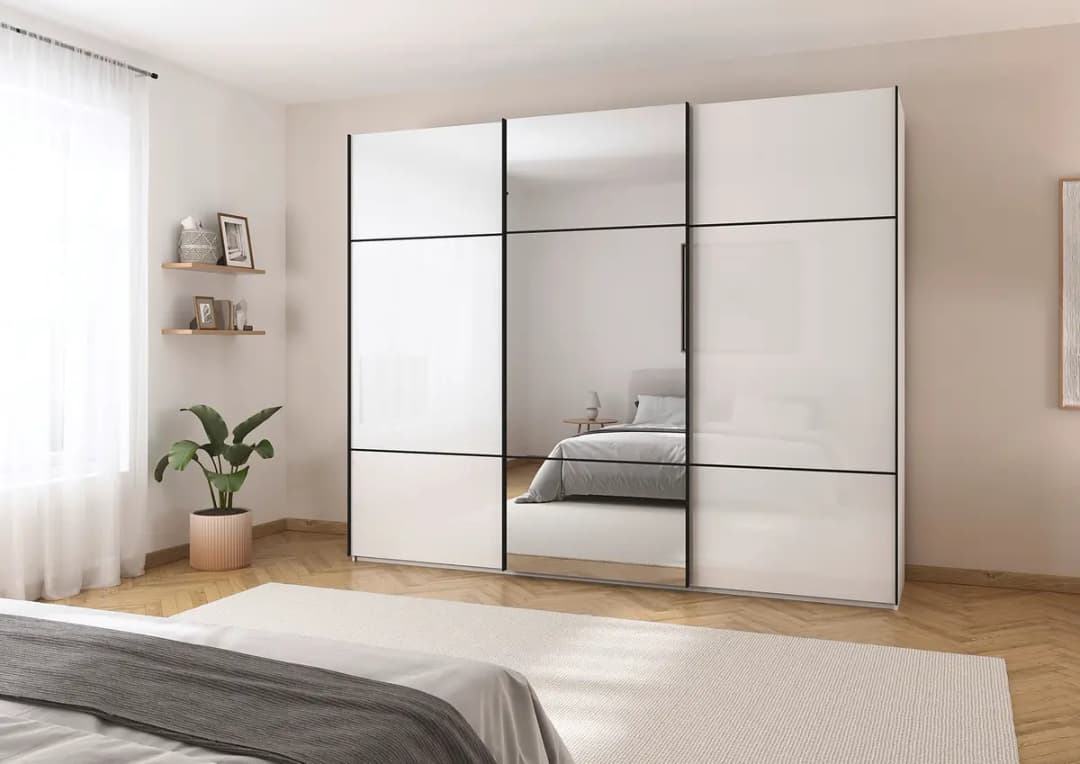 rauch Orange Schwebetürenschrank Covalo | Weiß