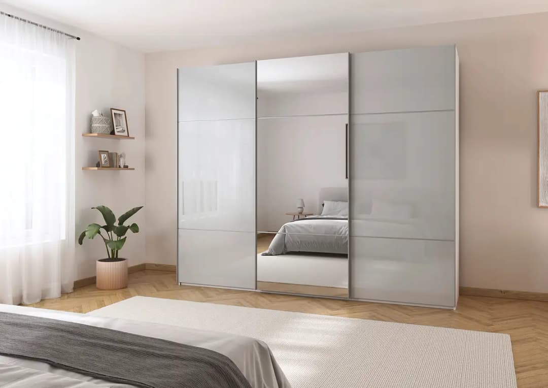 Schwebetürenschrank Covalo | Grau