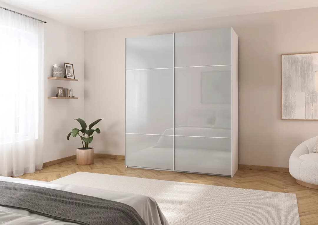 Schwebetürenschrank Covalo | Grau