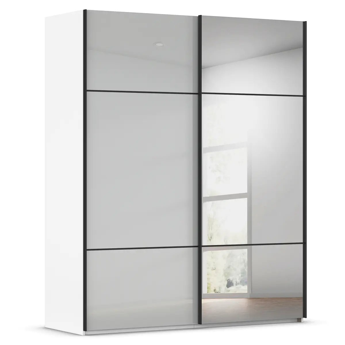 rauch Orange Schwebetürenschrank Covalo | Grau