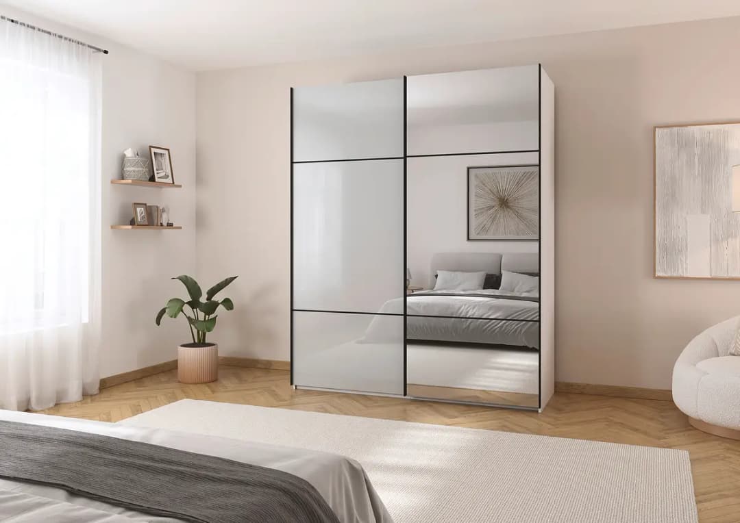 rauch Orange Schwebetürenschrank Covalo | Grau