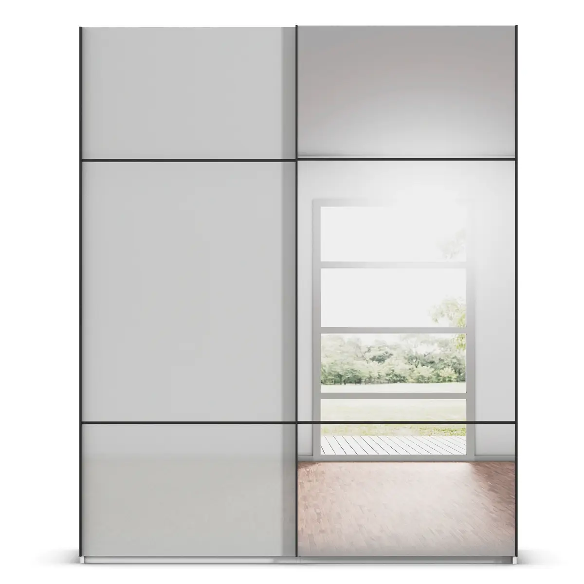 rauch Orange Schwebetürenschrank Covalo | Grau