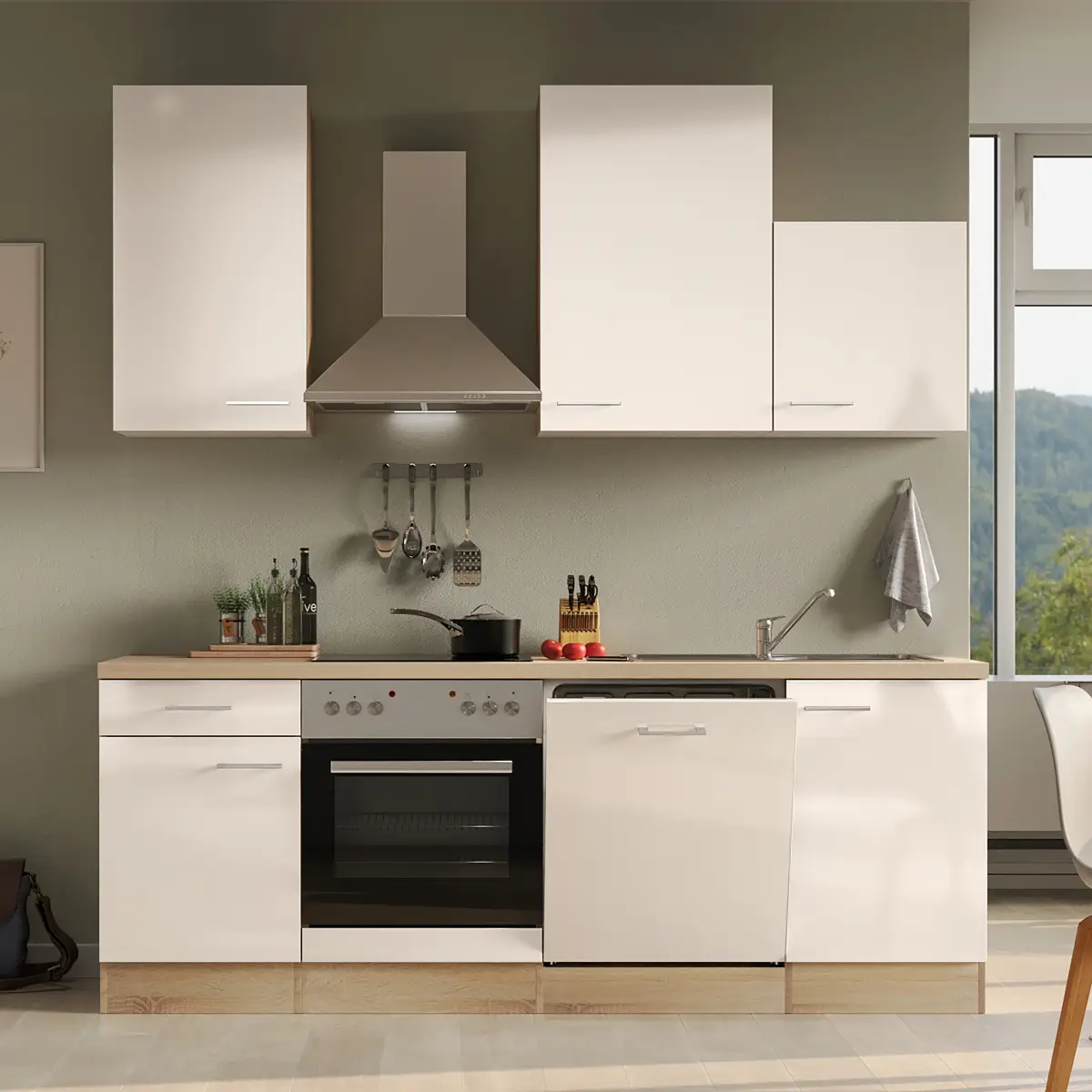 loftscape Küchenzeile Stenkista 220 cm | Beige