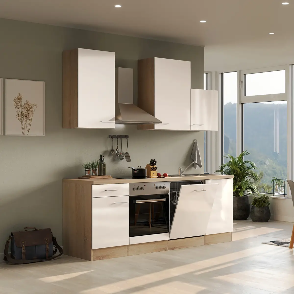 loftscape Küchenzeile Stenkista 220 cm | Beige