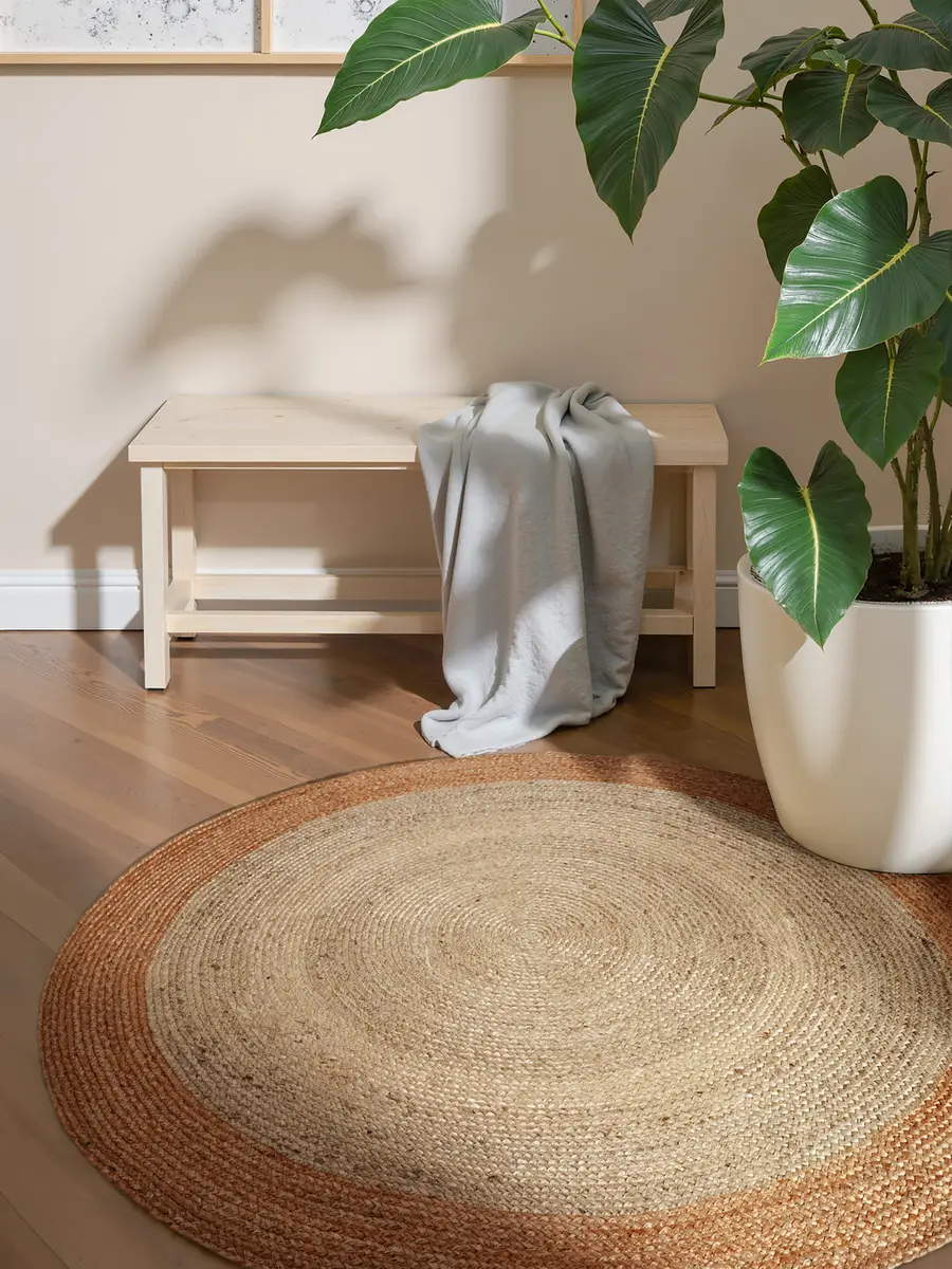 Juteteppich Jutta rund | Beige