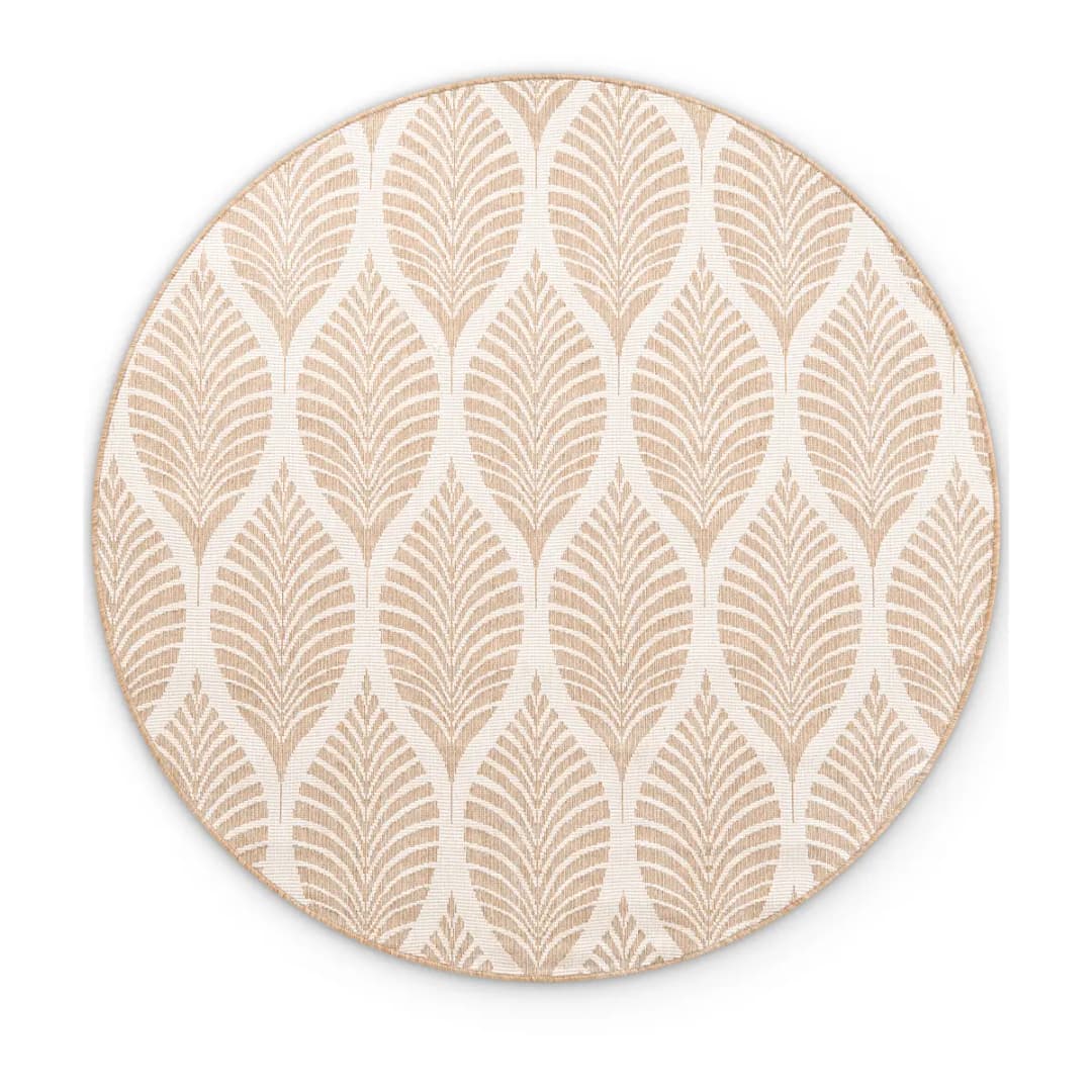Outdoorteppich Duet Typ B rund Weiß/Beige/Beige/Weiß | Beige