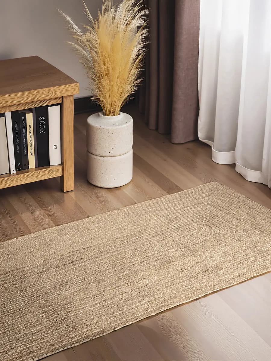 Jute-Läufer Sharmila 80 x 200cm Weiß/Beige | Beige