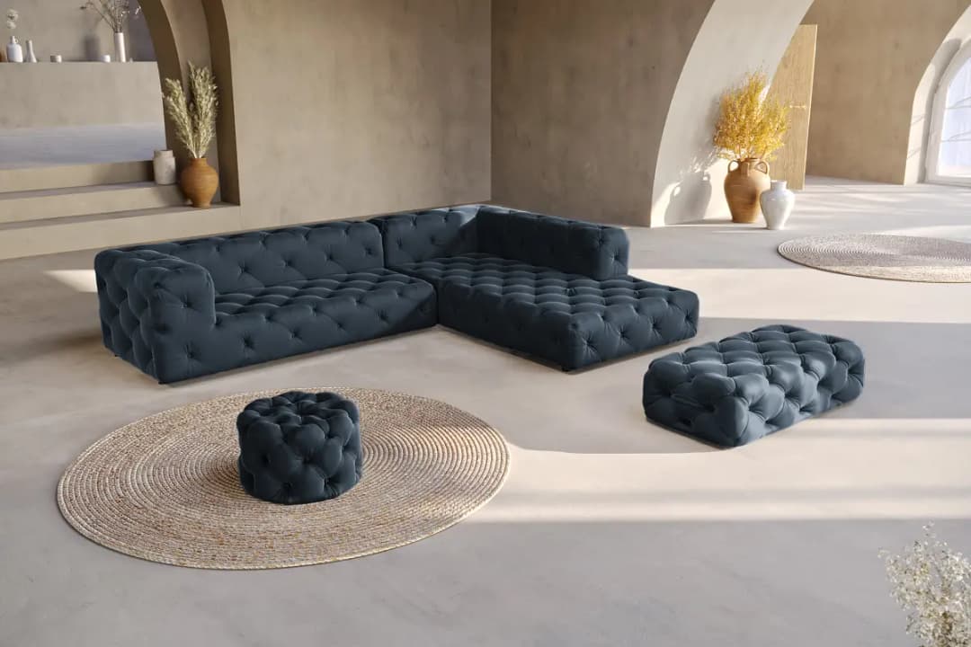 Fredriks Polsterhocker Duleys | Blau