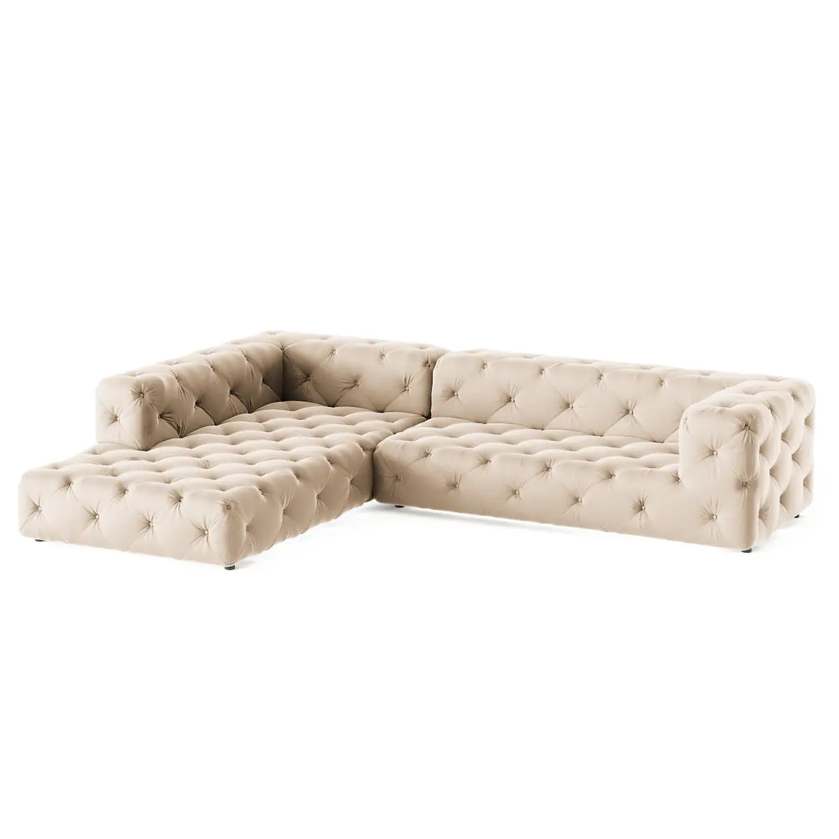 Fredriks Ravi Ecksofa mit Ottomane | Beige