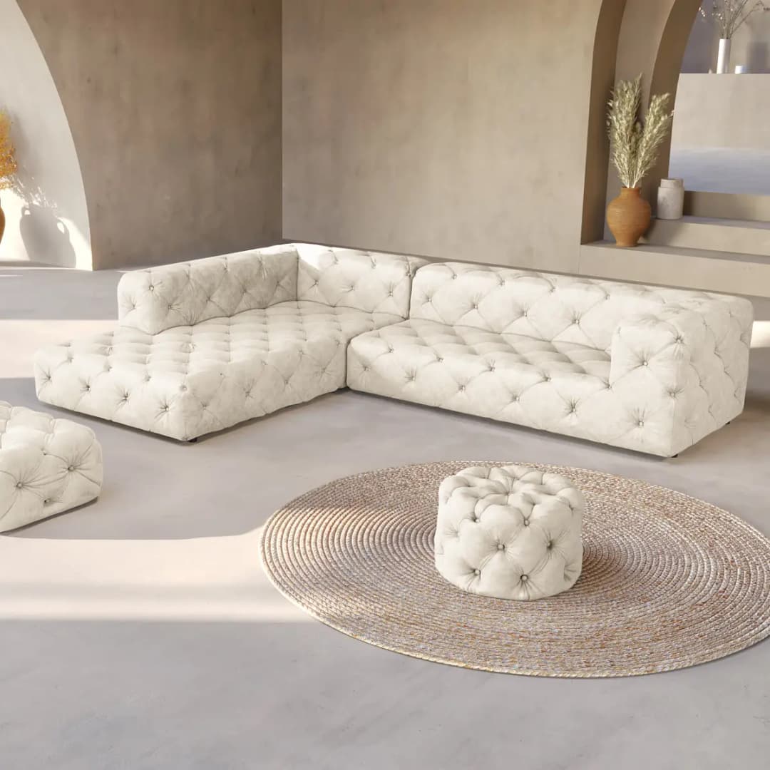 Fredriks Enza Ecksofa mit Ottomane | Beige