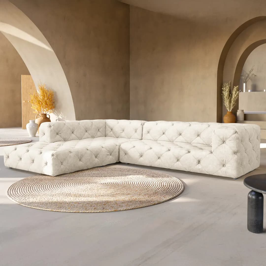 Fredriks Enza Ecksofa mit Ottomane | Beige