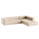 Ecksofa mit Ottomane Beige Samt Ravi | Beige