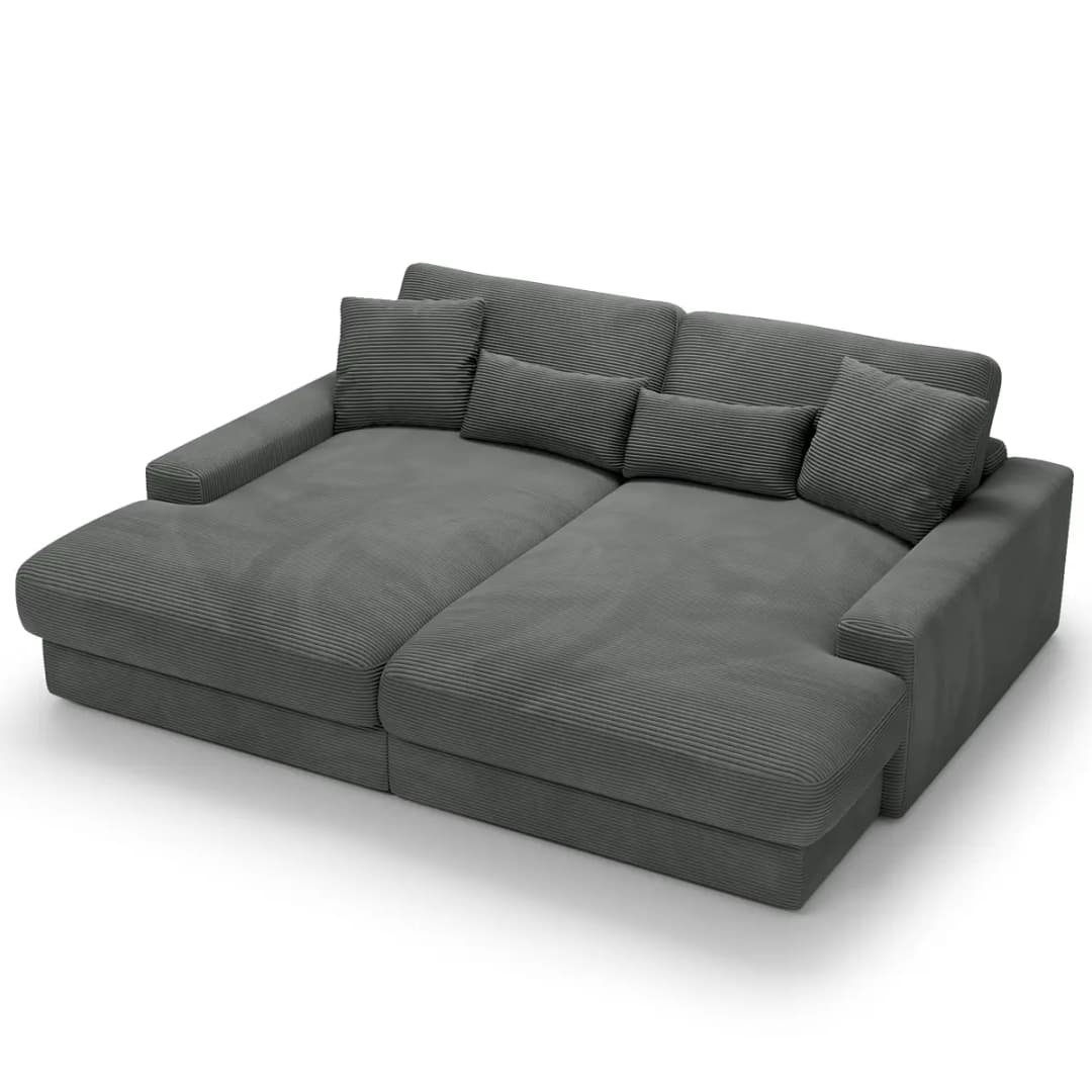 Big-Sofa Grau Cordstoff Zuri | Grau