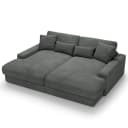 Big-Sofa Grau Cordstoff Zuri | Grau