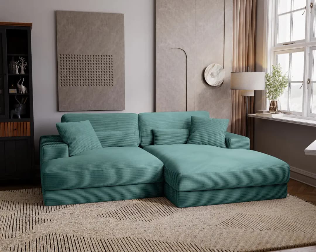 Fredriks Ecksofa Zuri mit Longchair | Blau