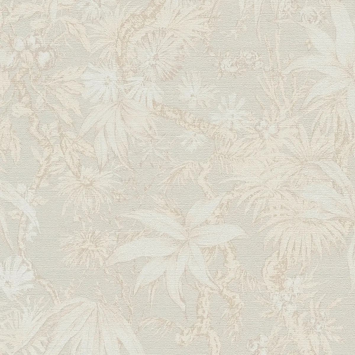 Vliestapete Hoa Blüten Farn | Beige