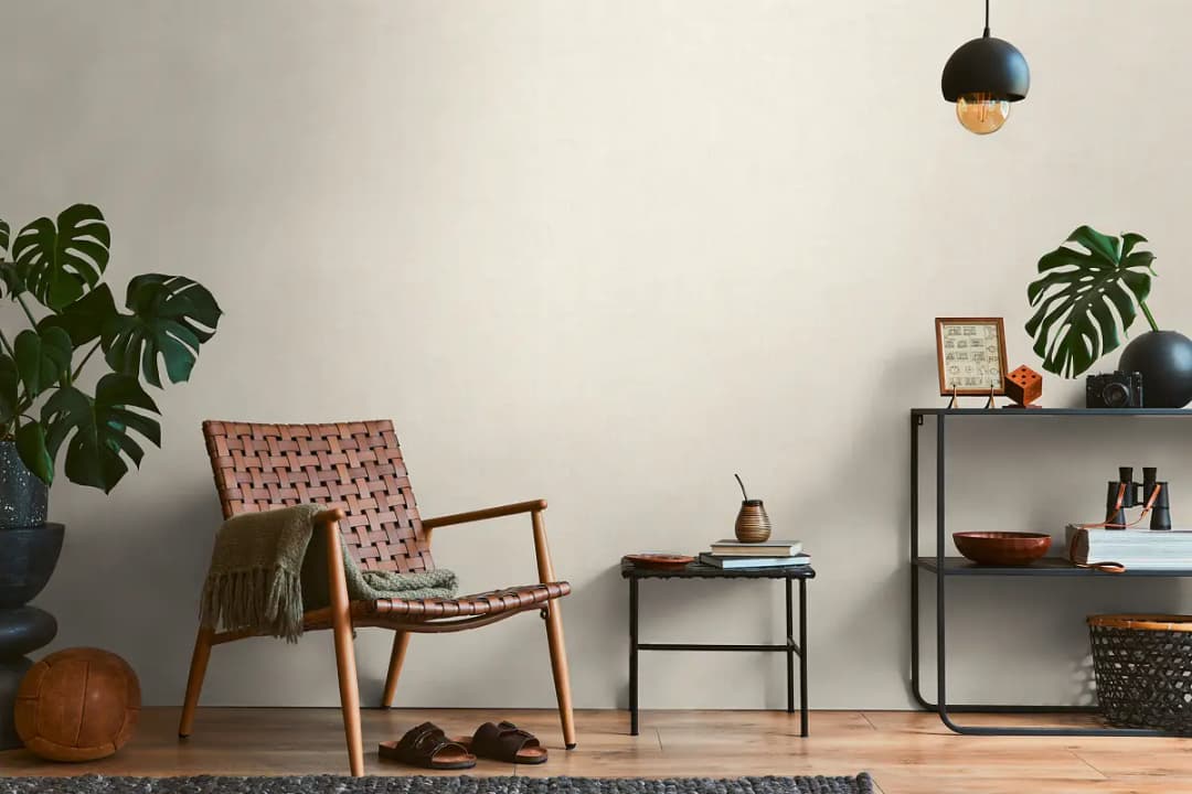 Vliestapete Hoa Leinenstruktur | Beige