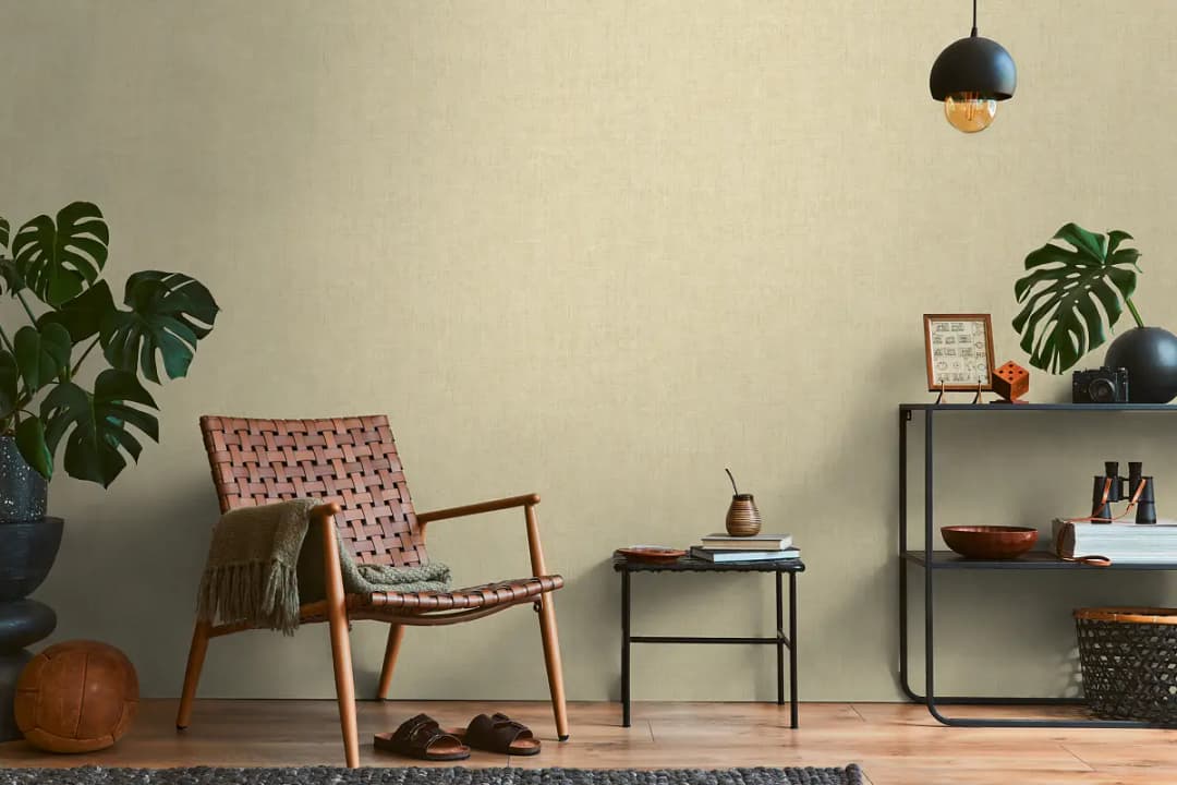 Vliestapete Hoa Leinenstruktur | Beige