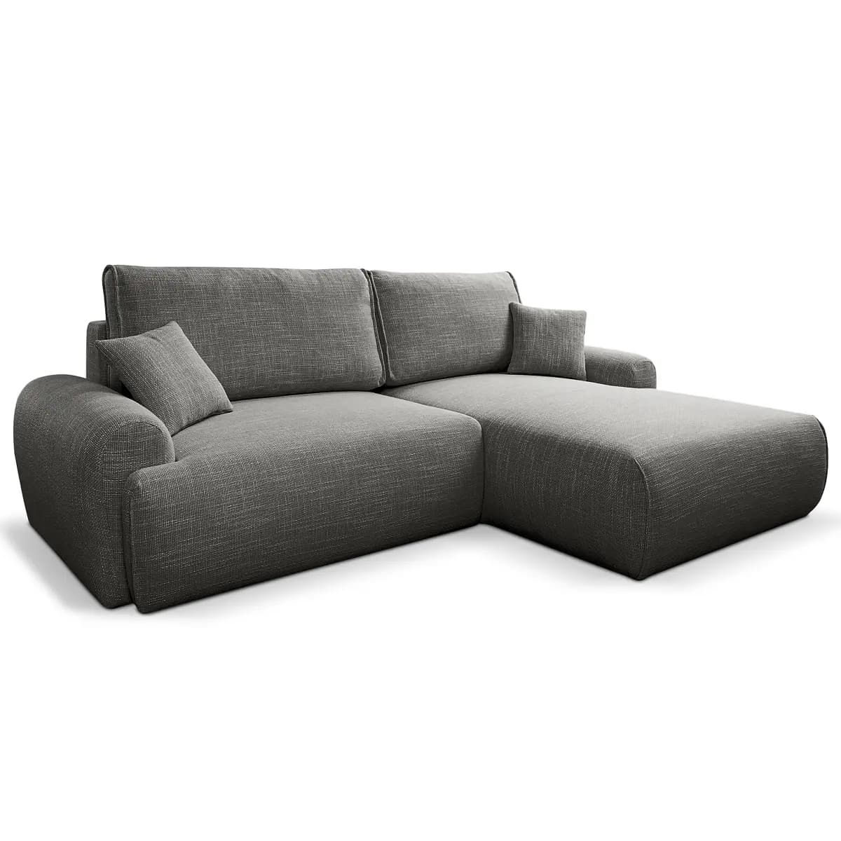 Ecksofa mit Schlaffunktion Grau Webstoff Krupa | Grau