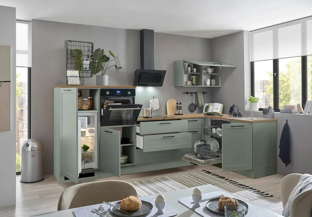 Ridgevalley Eck-Küchenzeile Variante C | Grün