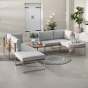 Loungeset 7-teilig Grau/Hellgrau | Grau