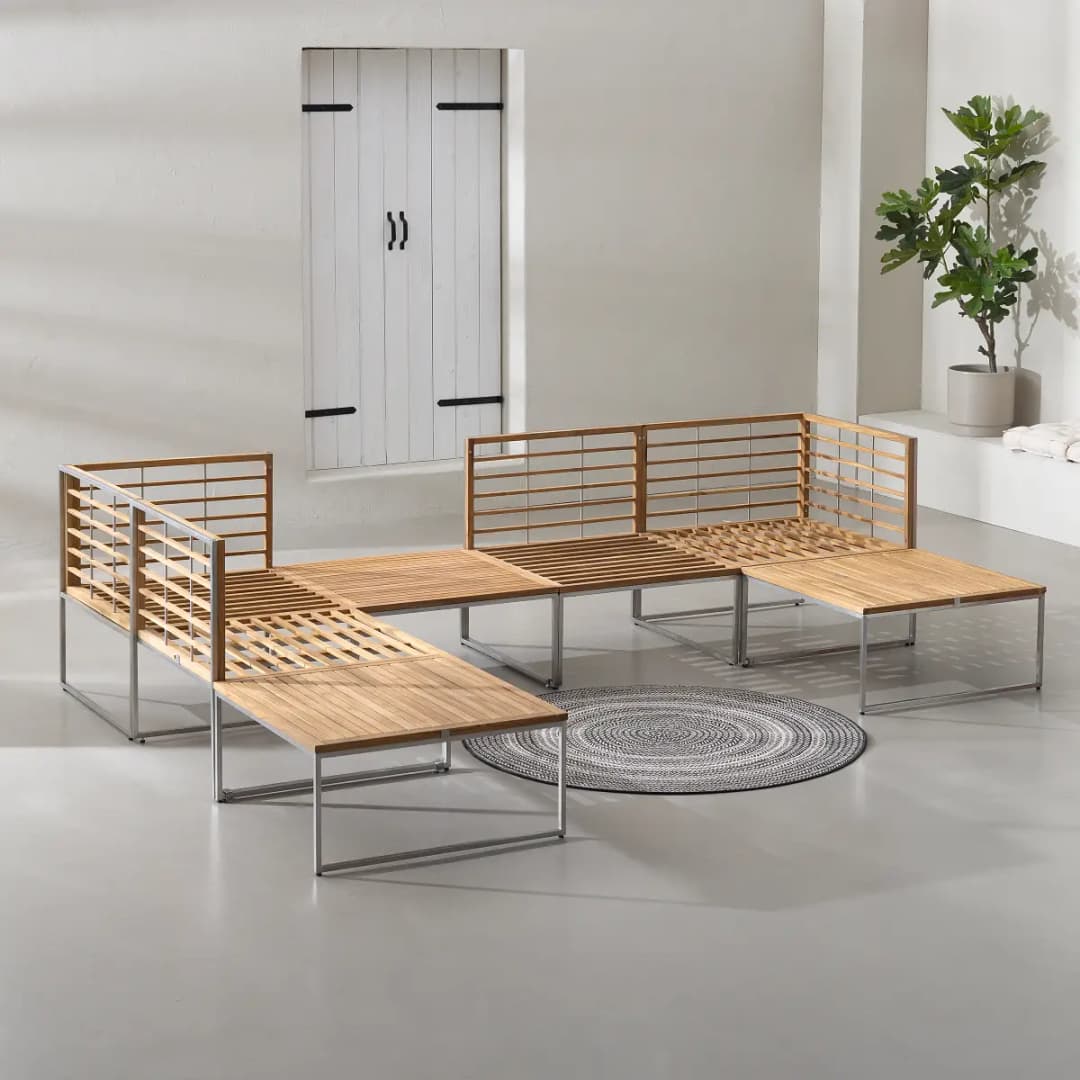 Loungeset 7-teilig Grau/Hellgrau | Grau