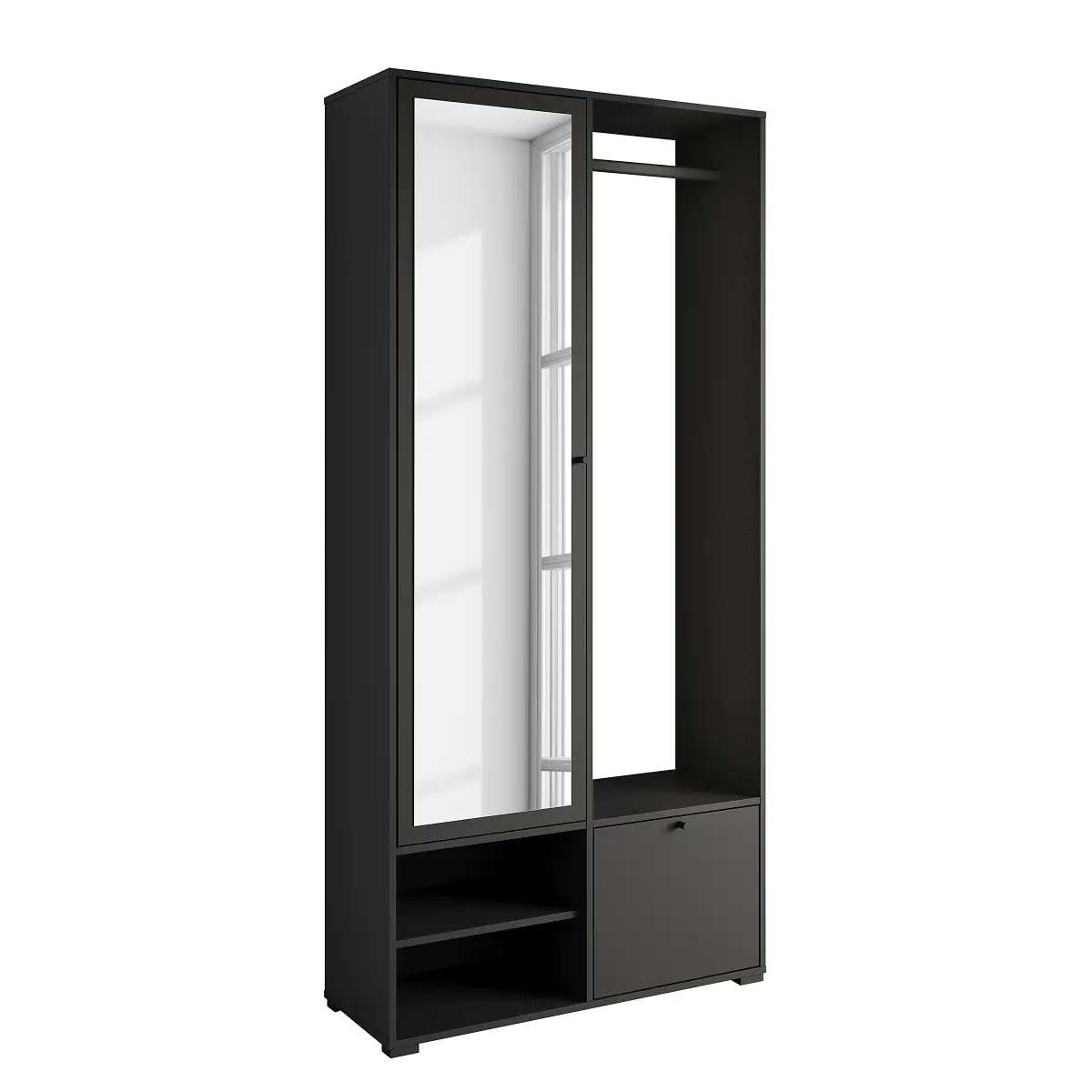 loftscape Kompaktgarderobe Bredlow | Schwarz