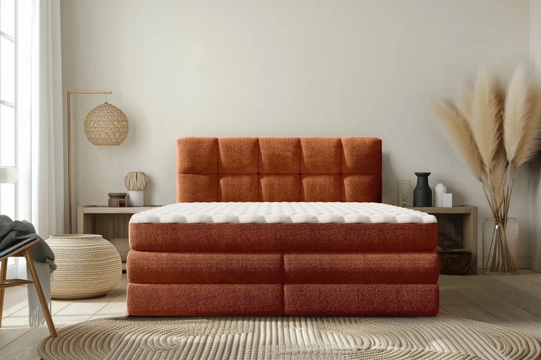 Boxspringbett Leanne 140 x 200cm Strukturstoff Onka Beige H4