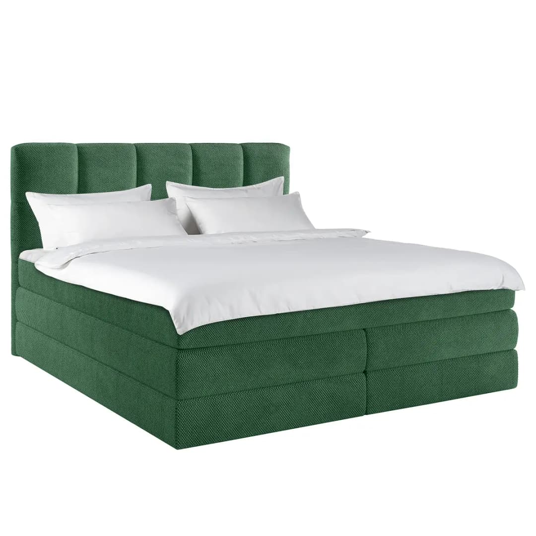 Boxspringbett Leanne 140 x 200cm Strukturstoff Onka Beige H3 /