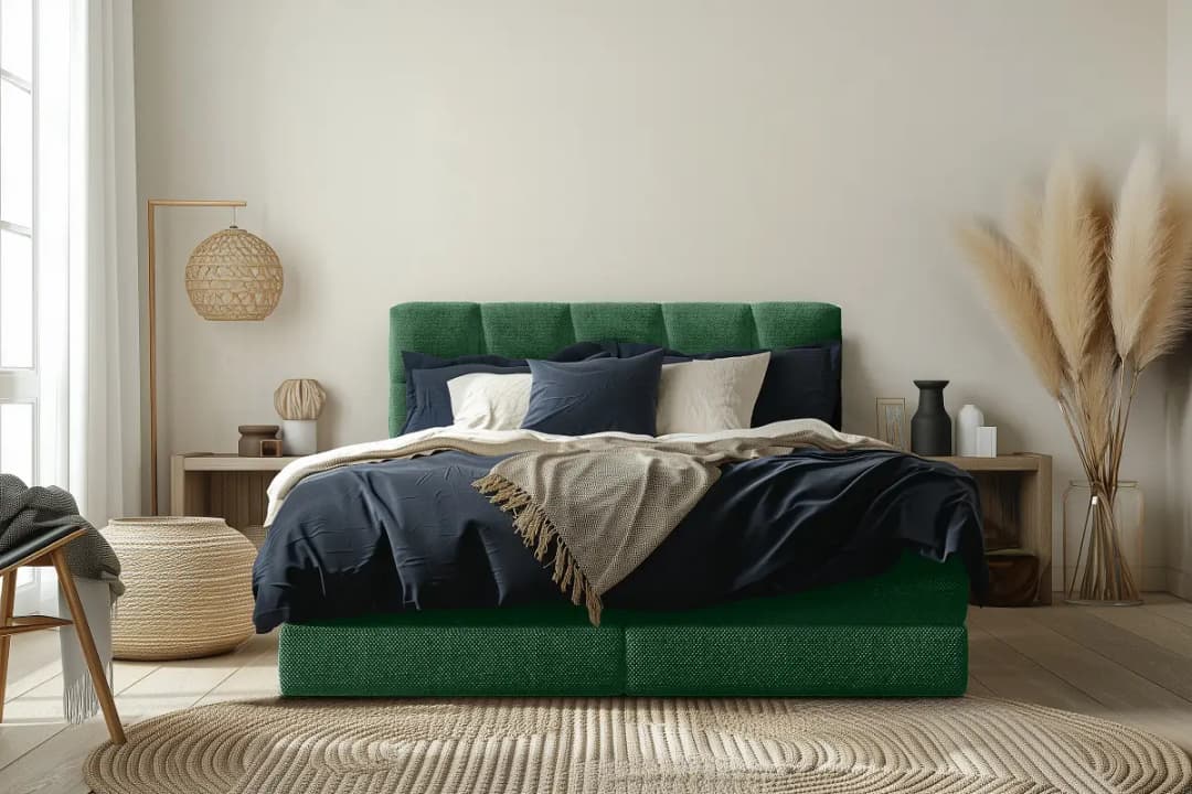 Boxspringbett Leanne 140 x 200cm Strukturstoff Onka Beige H3 /